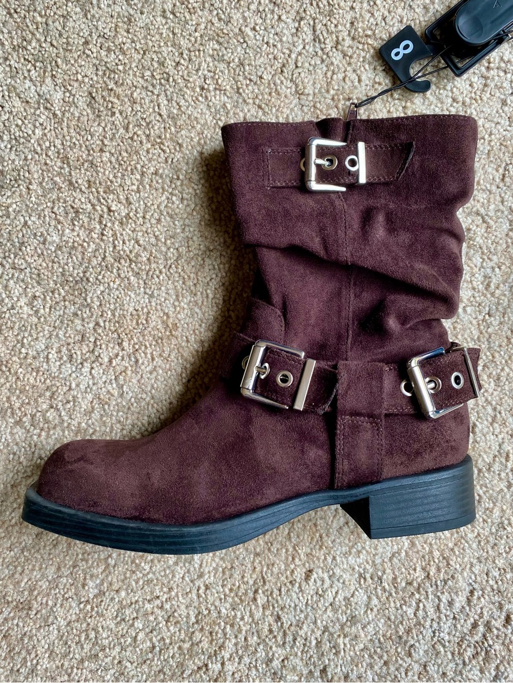 NWT No Boundaries Faux Suede Moto Boots